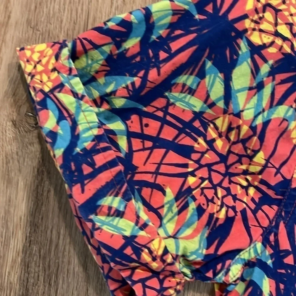 Coral Pineapple Print Tropical Hawaiian Joe Marlin Tapered Fit Button Down L - Picture 2 of 6